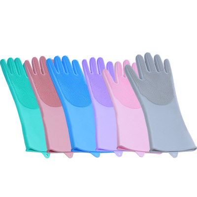 Silicone non-slip insulation dishwashing mitten dishwashing brush cleaning tool