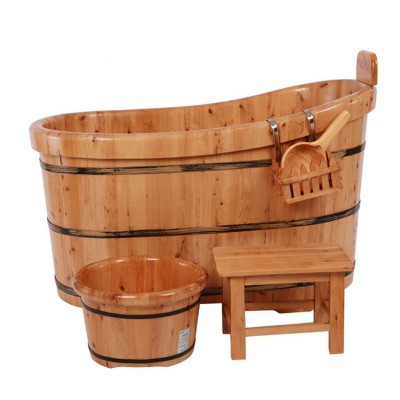 small bathtub cedar wood