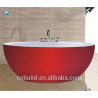 C6506B round bath ofuro bathtubs in red color modern bathroom