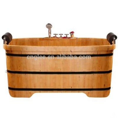 Nature indoor portable adult wooden barrel bath tub